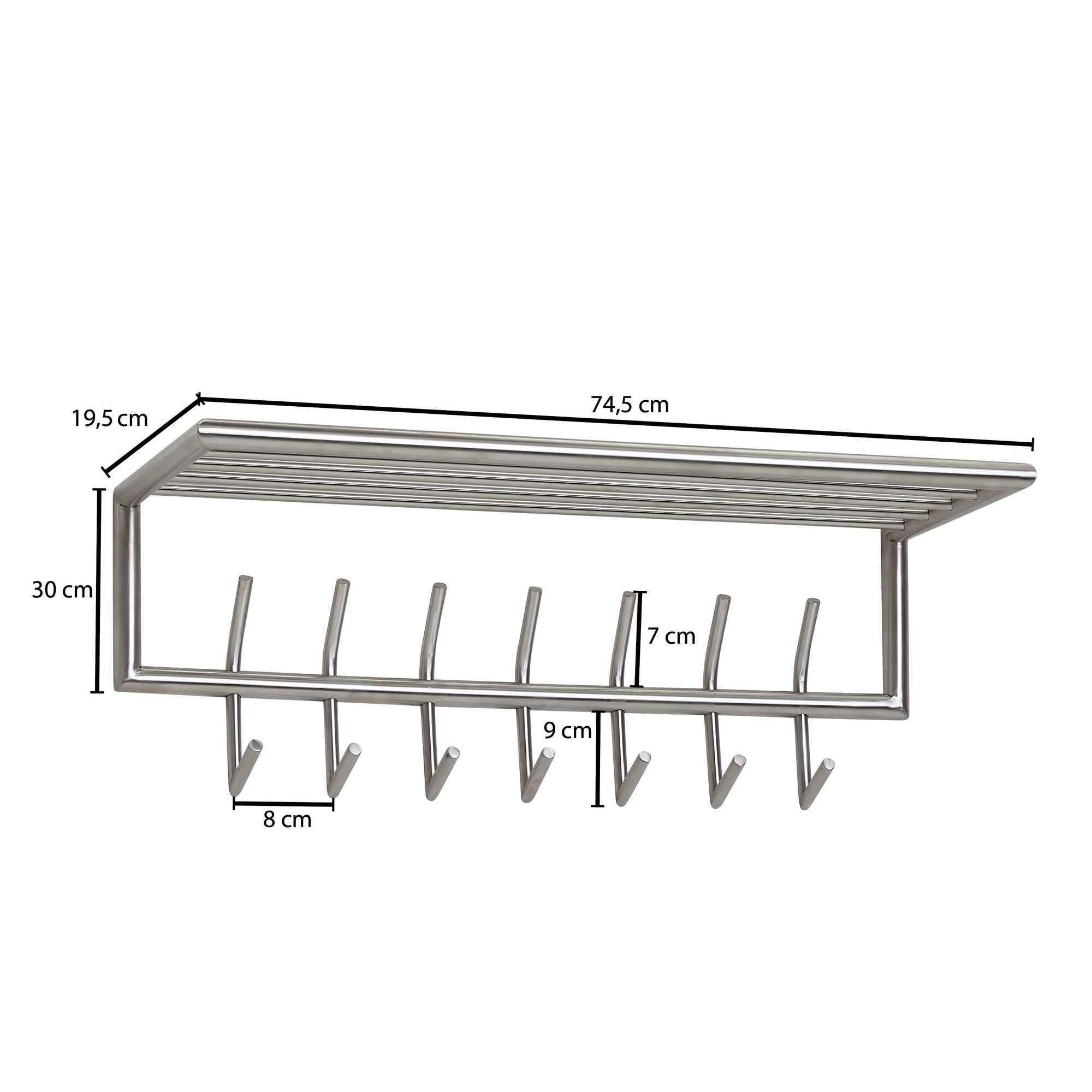 KADIMA DESIGN Wandgarderobe mit vielseitigen Aufbewahrungsmöglichkeiten, Polierter Stahl