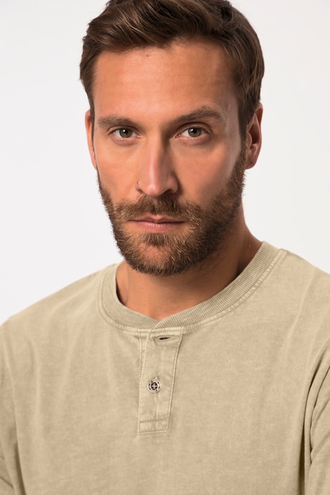 JP 1880 Langarm-Henley, Rundhals mit Knopfleiste, bis 8 XL