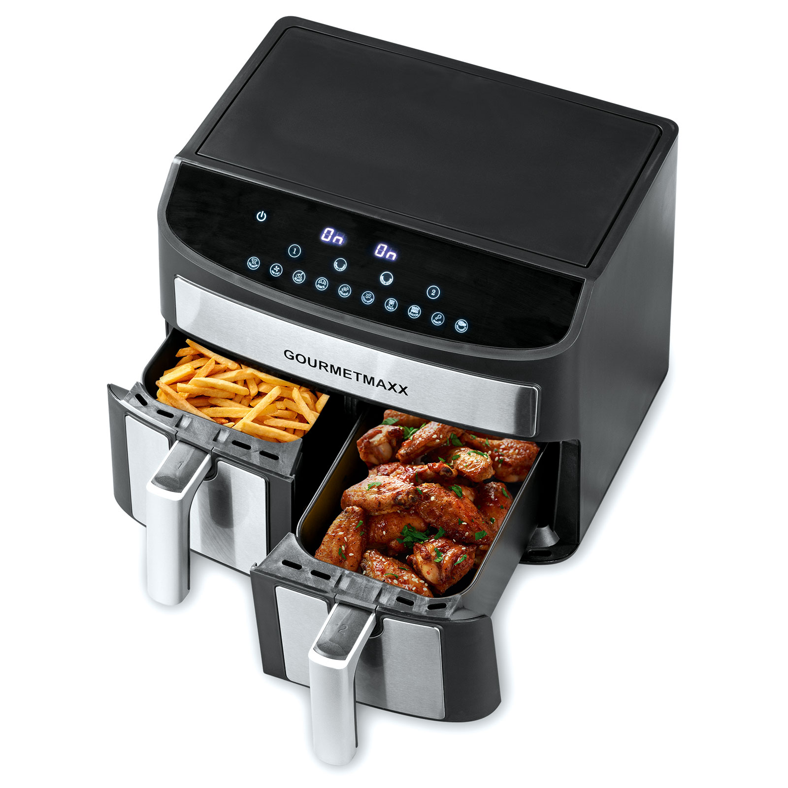 GOURMETMAXX Heißluftfritteuse - schwarz - 10 Programme - 7 Liter