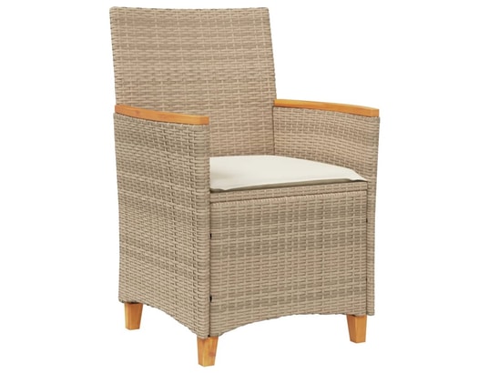VIDAXL - Chaises de jardin coussins lot de 2 beige résine tressée boi...