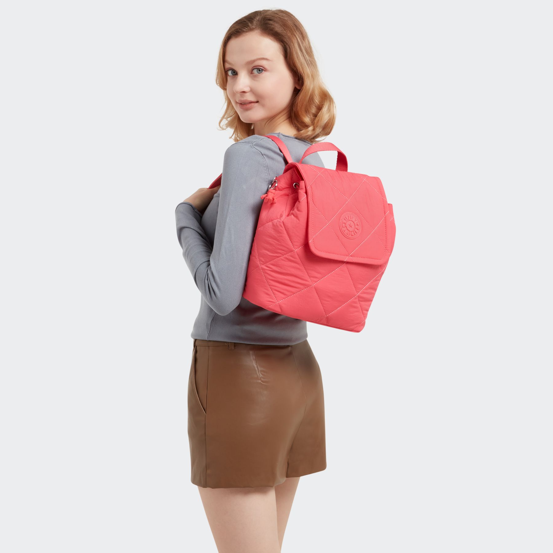 ADINO Sac à dos compact avec cordon de serrage et fermeture magnétique - Cosmic Pink Quilt