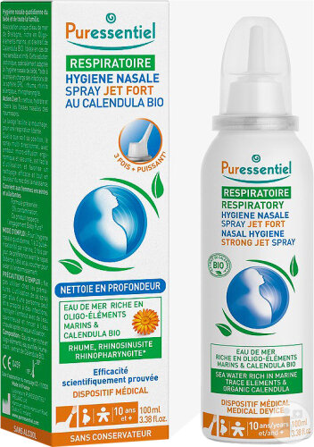 Puressentiel Respiratoire Hygiène Nasale Spray Jet Fort Au Calendula Bio 100ml