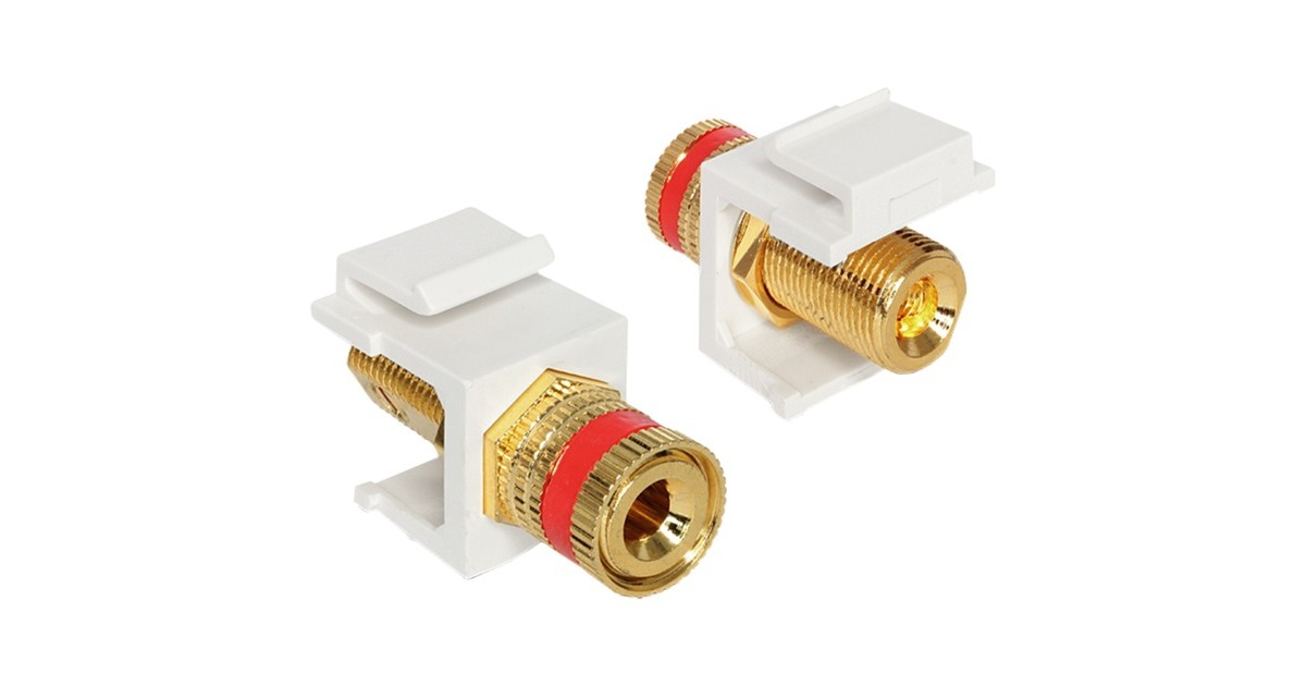 DeLOCKKeystone module binding post > thread nut red  (Wit/rood)