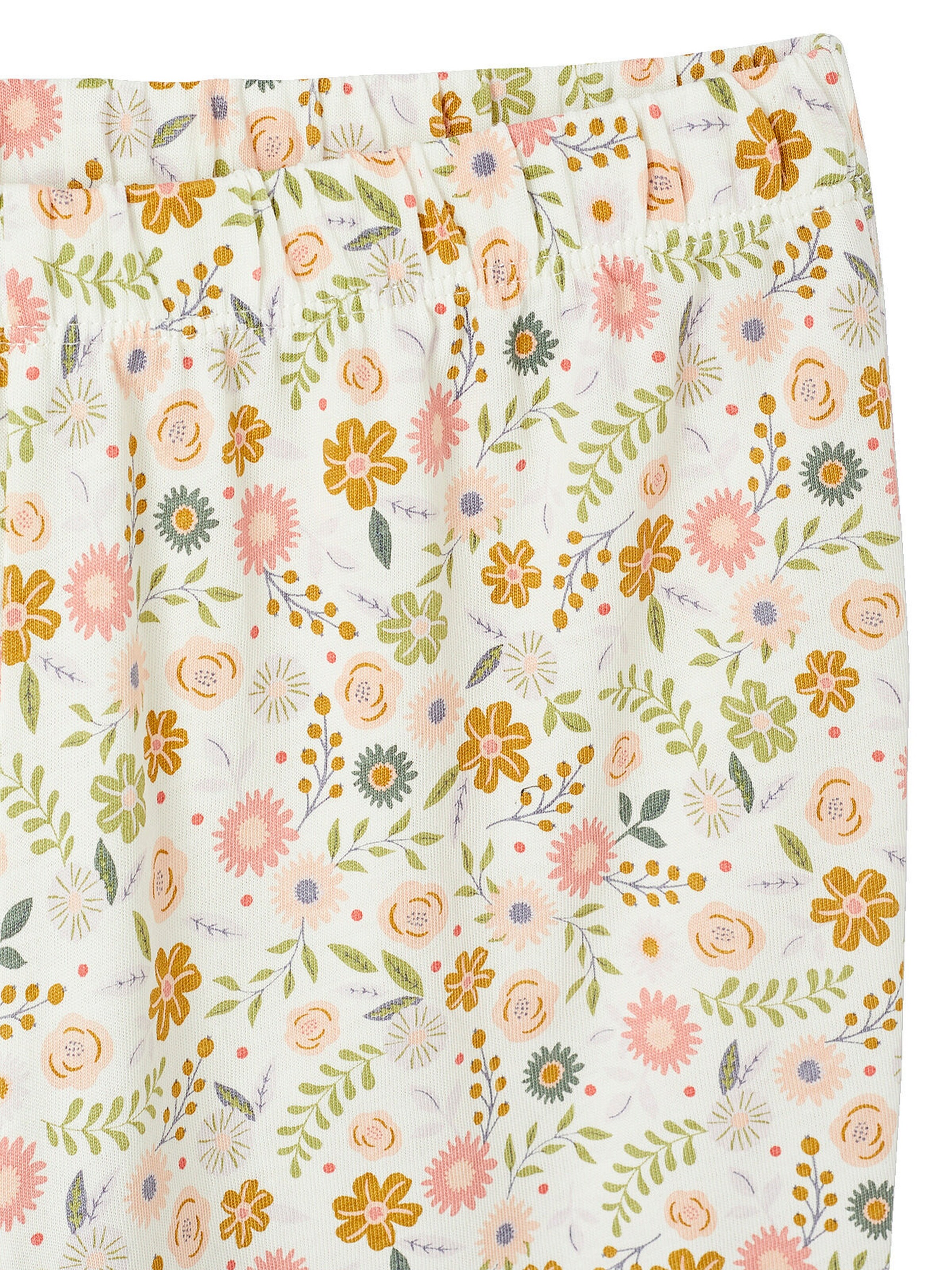 Vertbaudet 2er-Pack Mädchen Schlafanzüge FLOWER POWER, lang & kurz, Recycling-Baumwolle hellblau