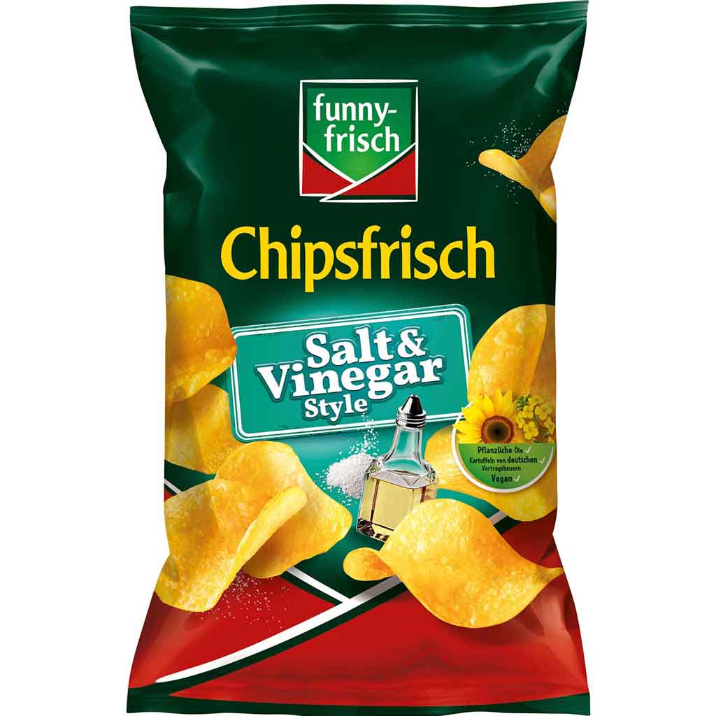 funny frisch Chipsfrisch Salt & Vinegar Style 150g MHD:24.2.25