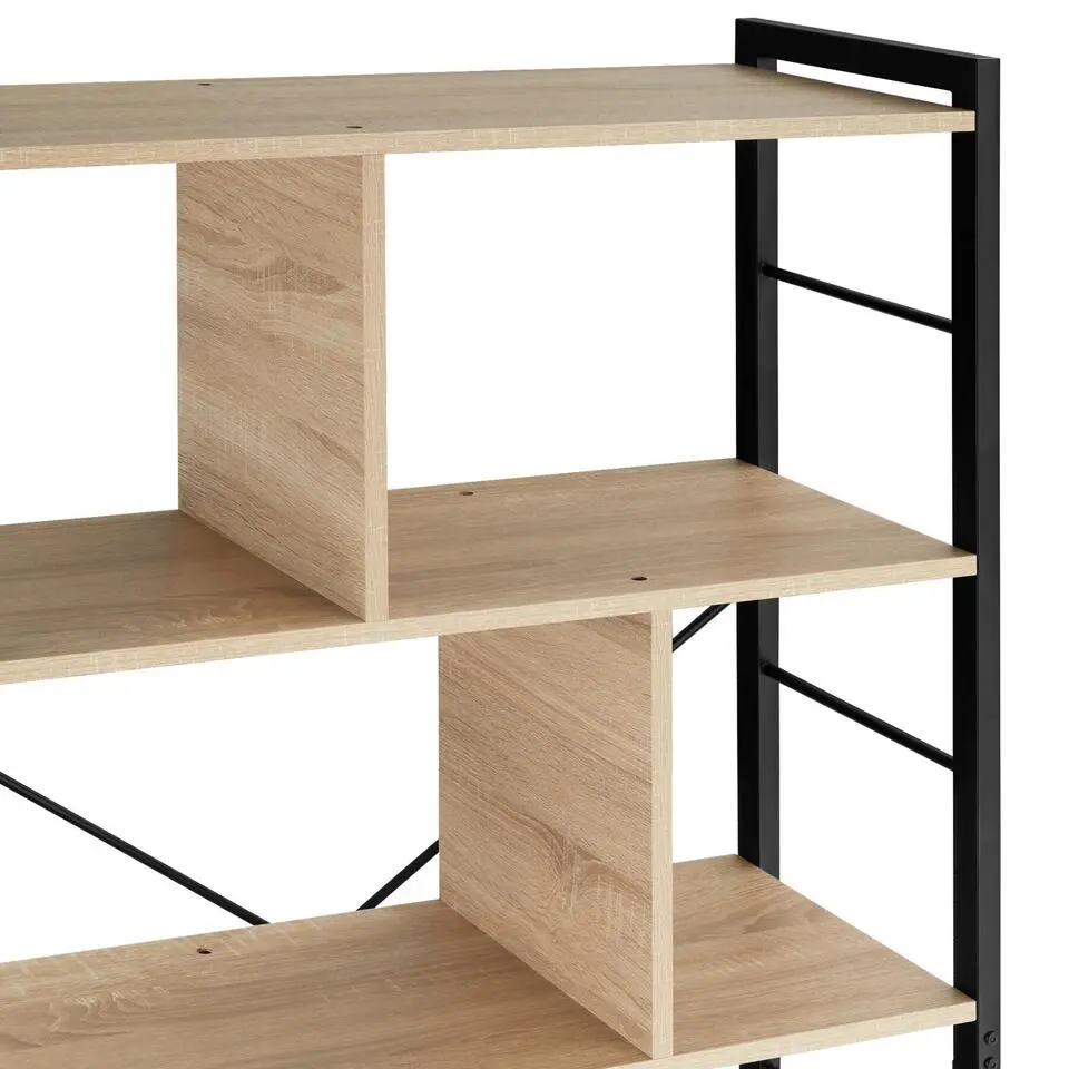 tectake Wandkast Charleston 75.5x30x155cm, Industrieel Licht Hout, Eiken Sonoma