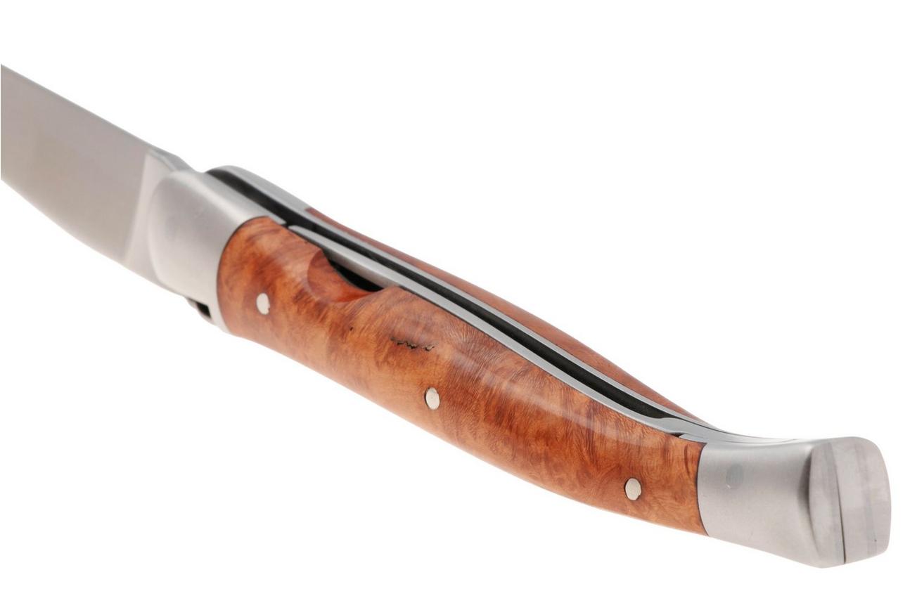 Forge de Laguiole Pipe Tool 9 cm 00004145 Matt Stainless Steel, Stamped Bee, Briar Wood, pijptool