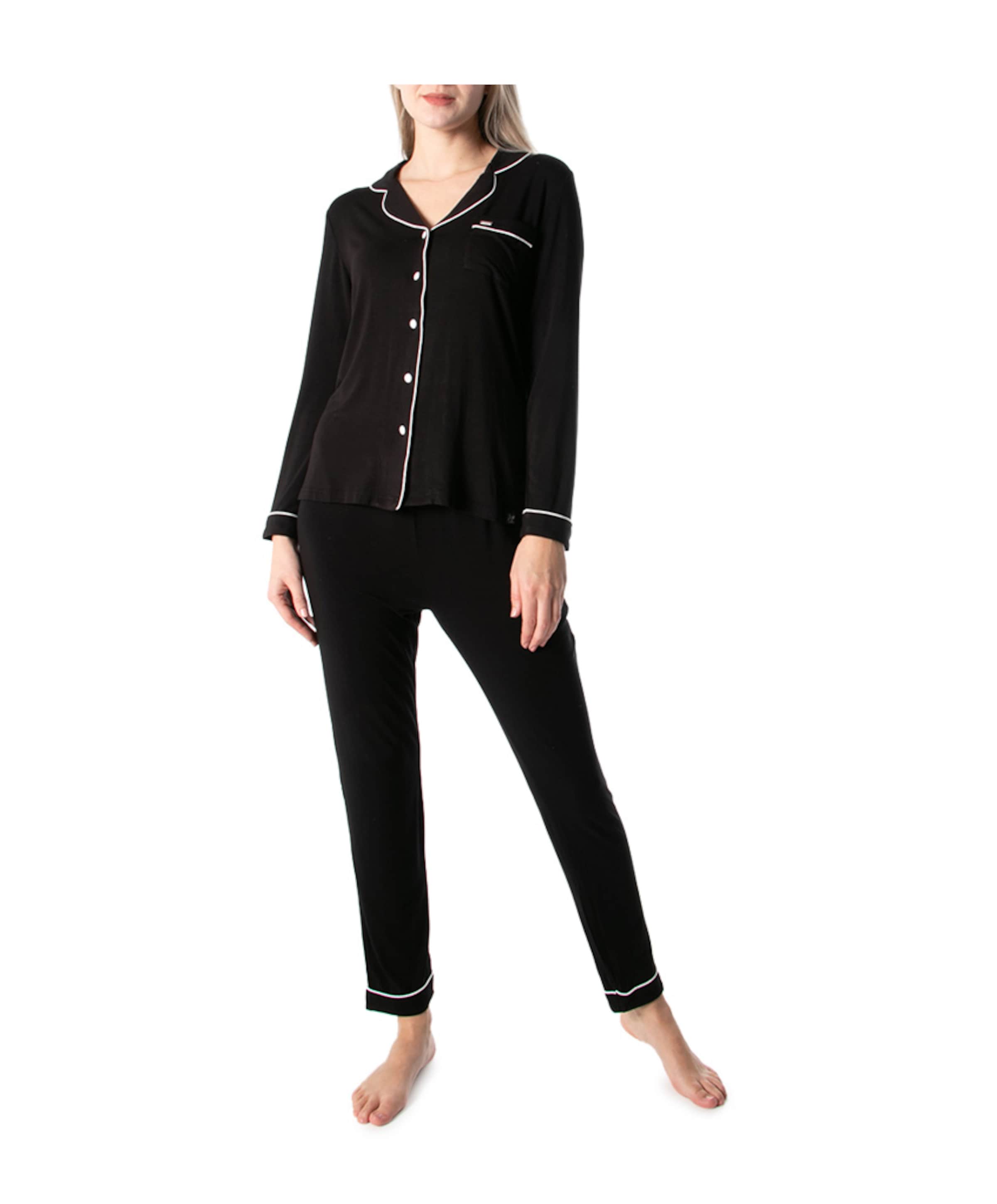 Pretty you London Dames pyjamaset zwart