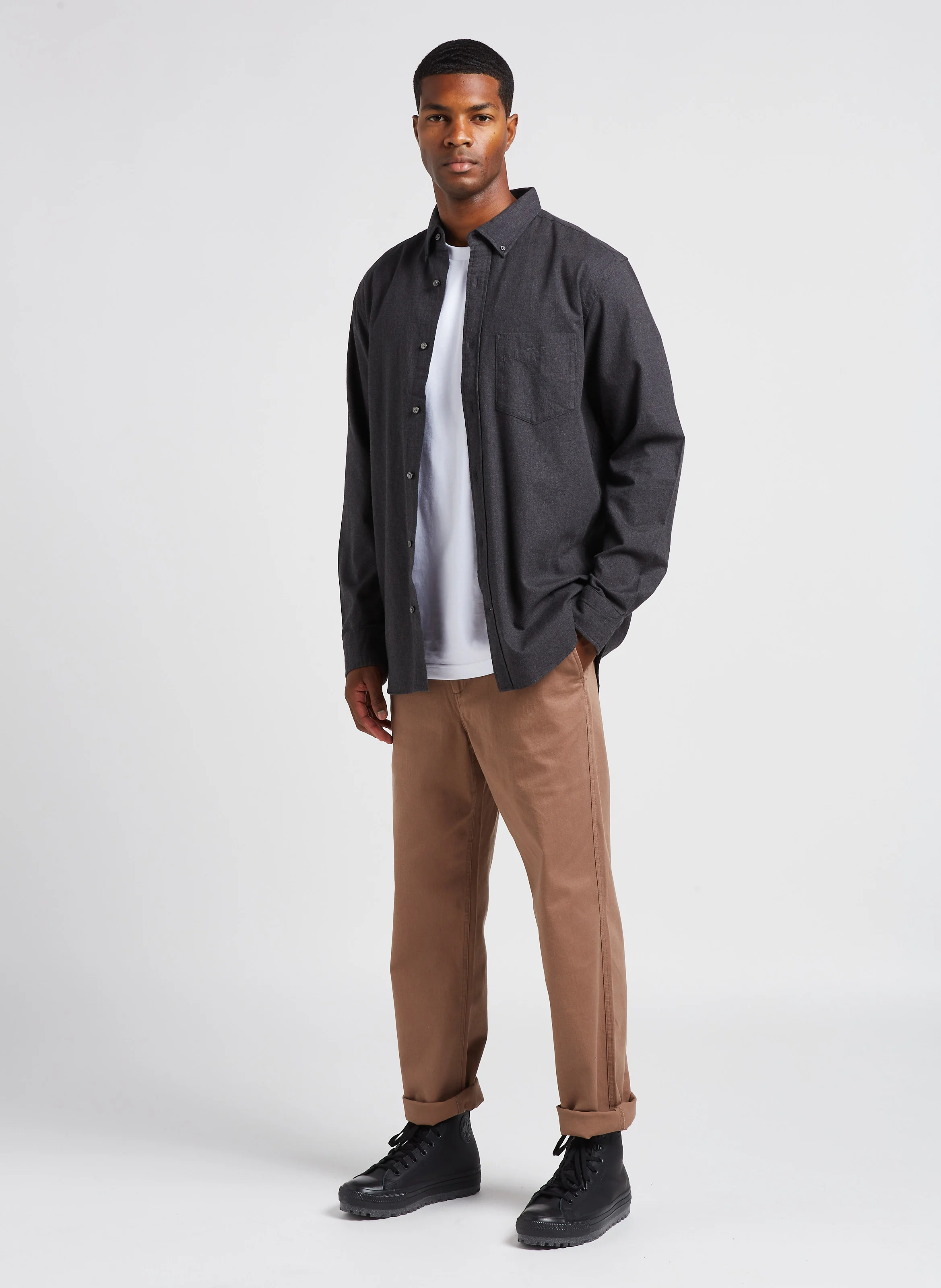 Zace - Pantalon droit en coton mélangé | Beige