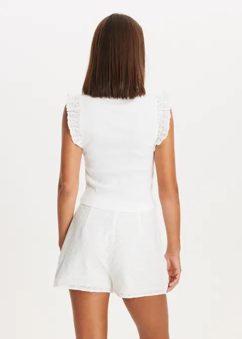 Top met ruffles wit (WIT)
