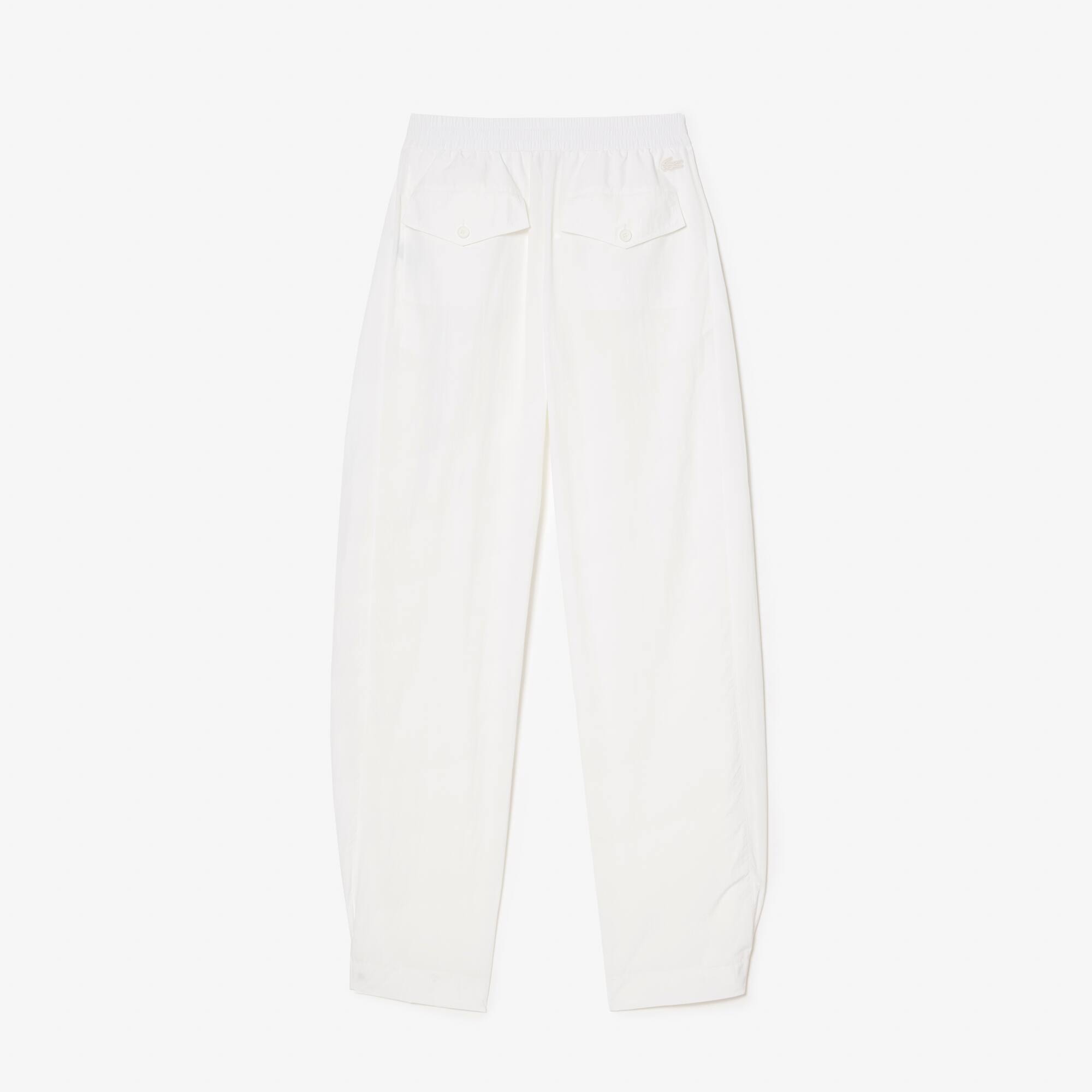 Trainingshose aus Nylon mit Weitem hosebein Traningshosen - Weiss - Lacoste - Damen