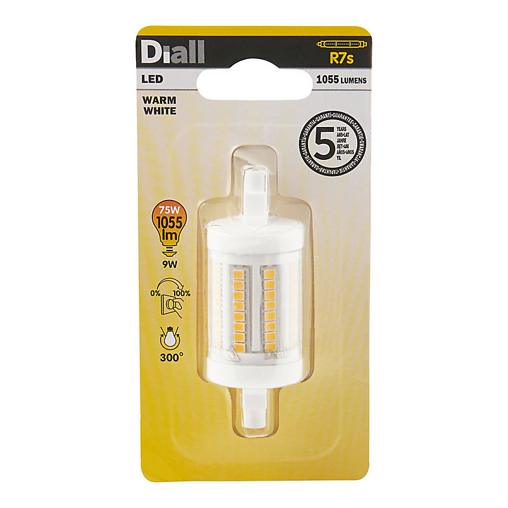 Ampoule LED Diall variateur d'intensité R7s 9W=75W blanc chaud