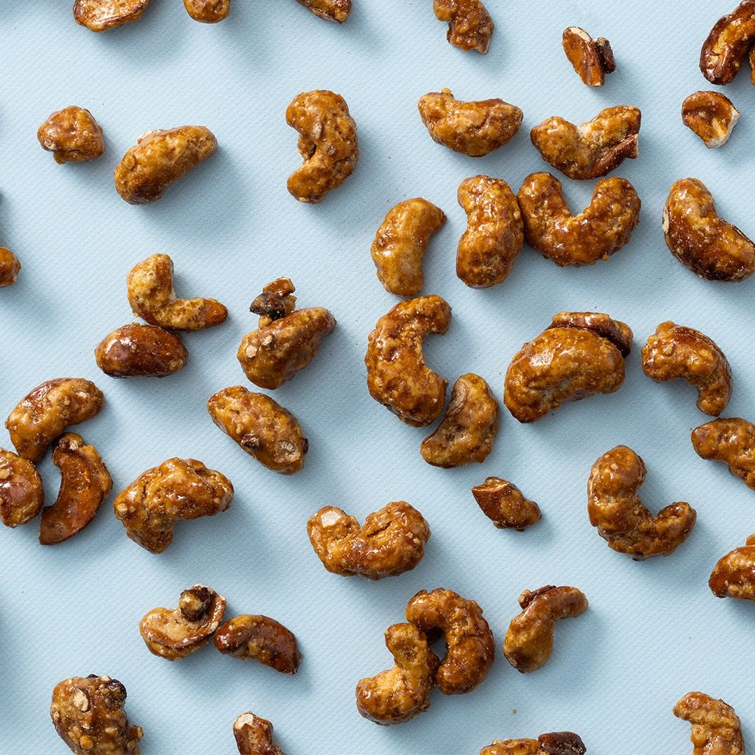 Cashewnoten gekarameliseerd