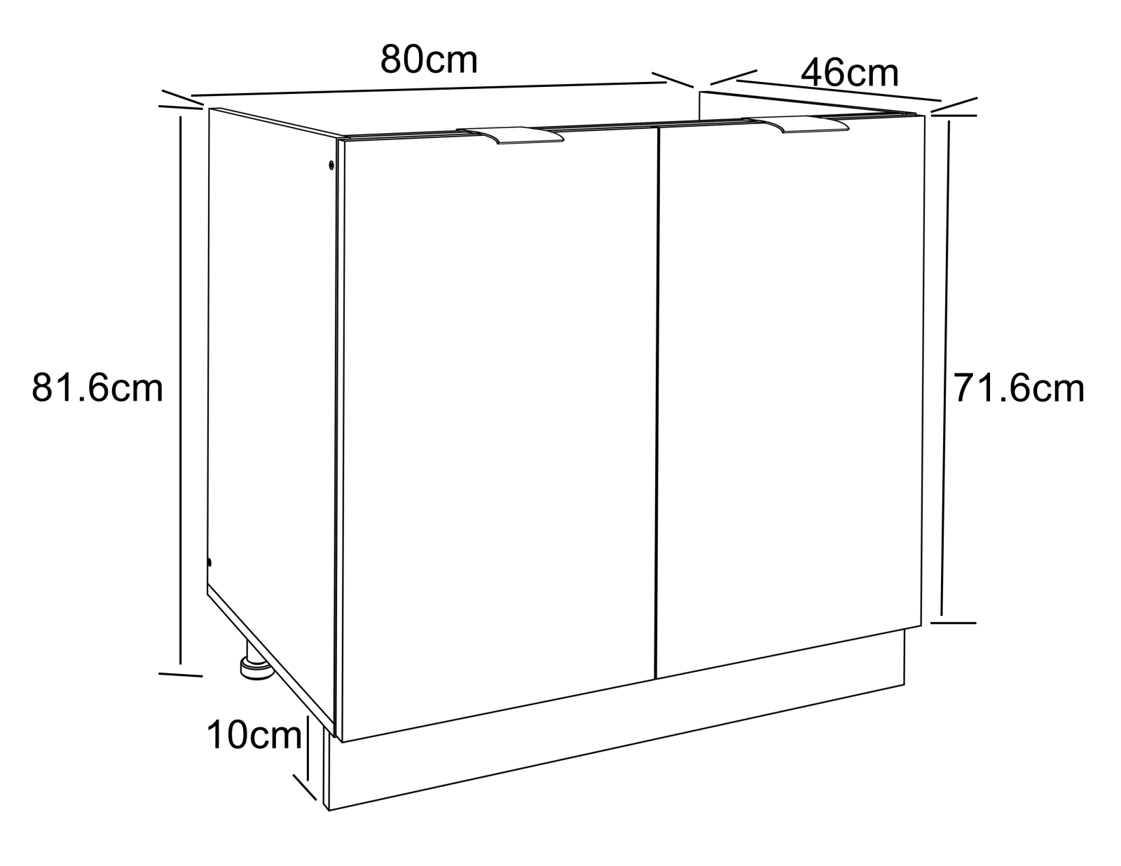 Spülenschrank FASOLA - weiß-anthrazit - 80 cm