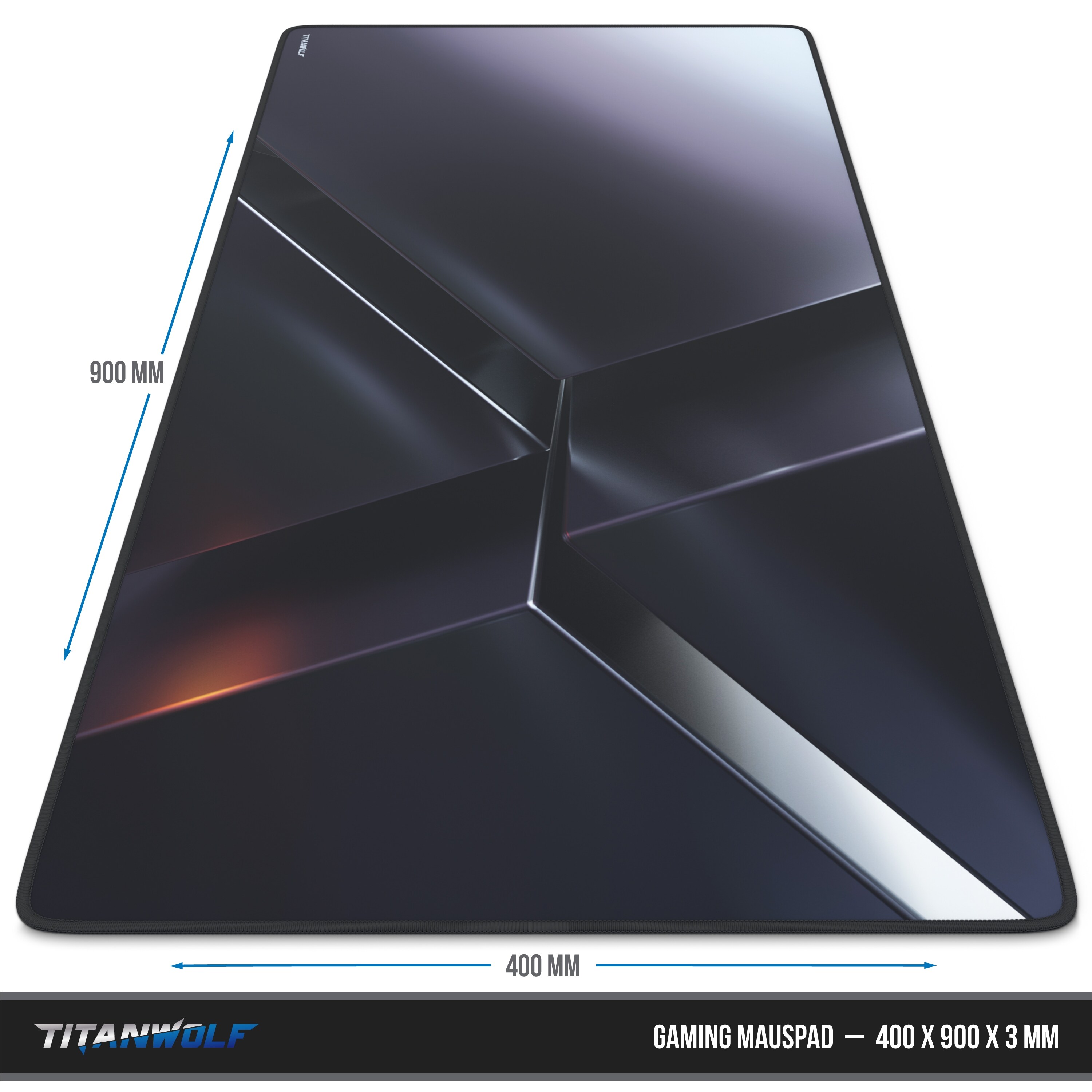 Titanwolf Gaming Mauspad, 900 x 400mm XXL Mousepad, verbessert Präzision & Geschwindigkeit, X Motiv