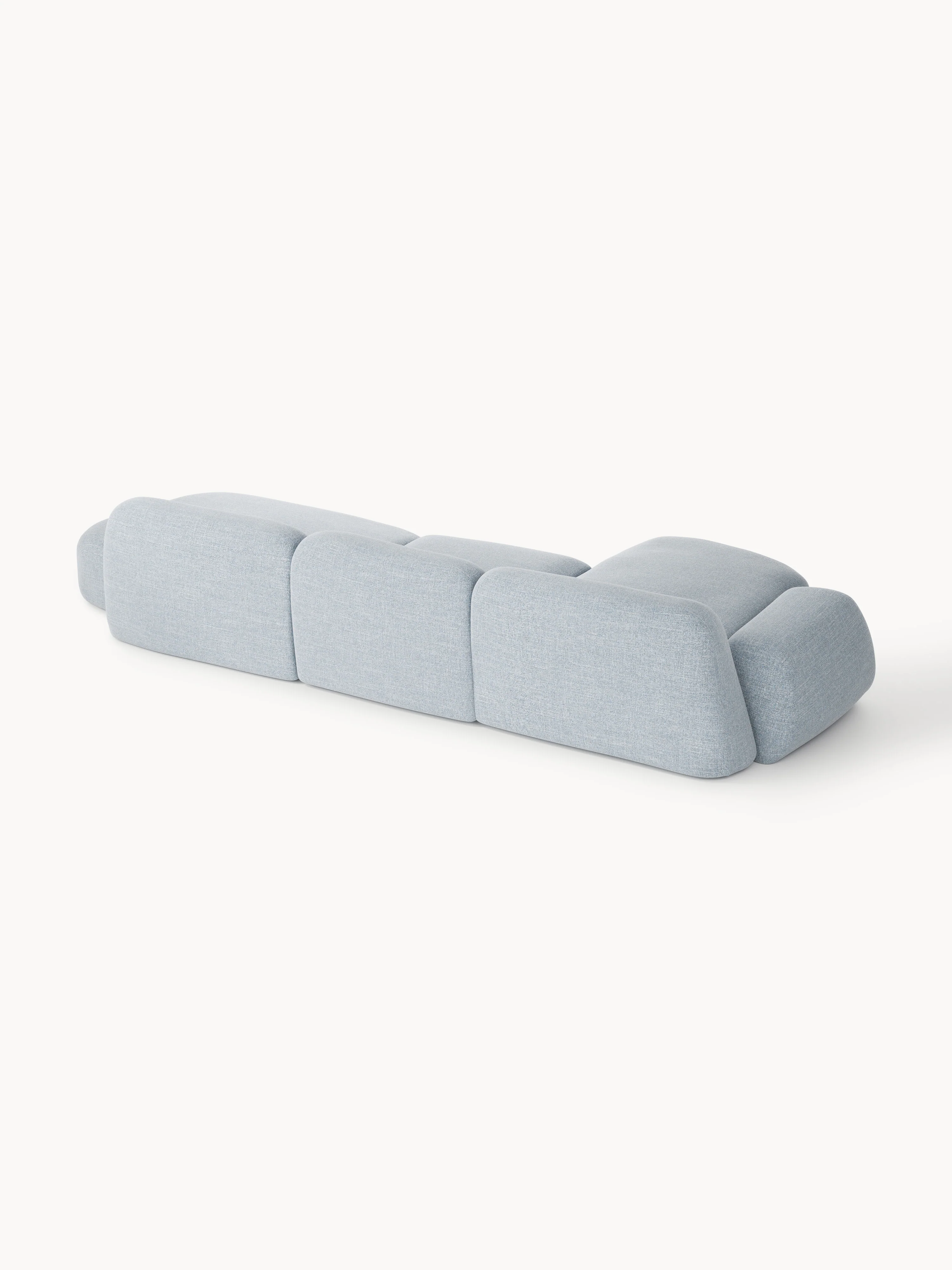 Modulaire bouclé hoekbank Wolke (4-zits) met chaise longue
