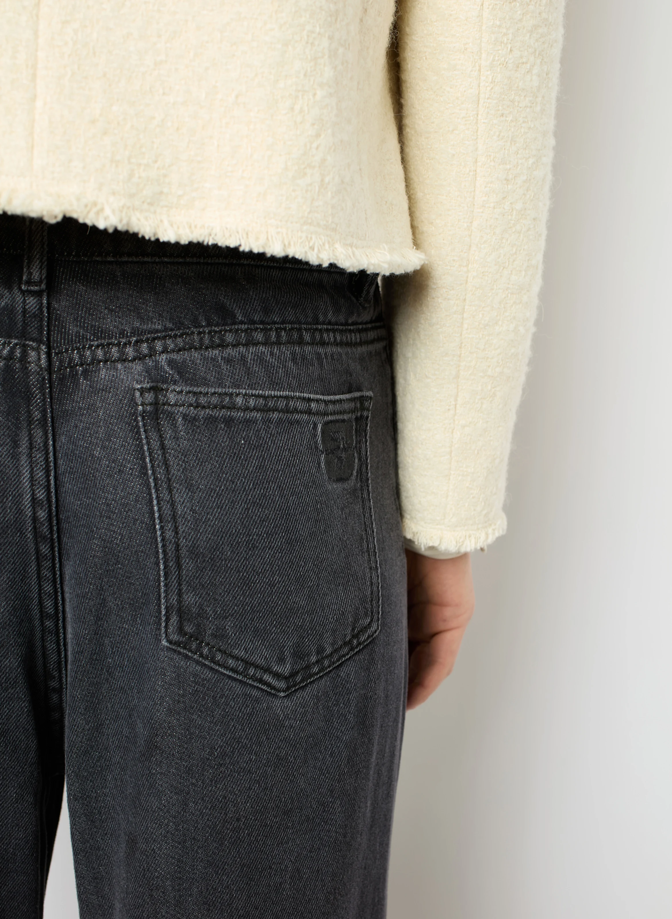 NIOTA - Jean flare en denim délavé | Gris