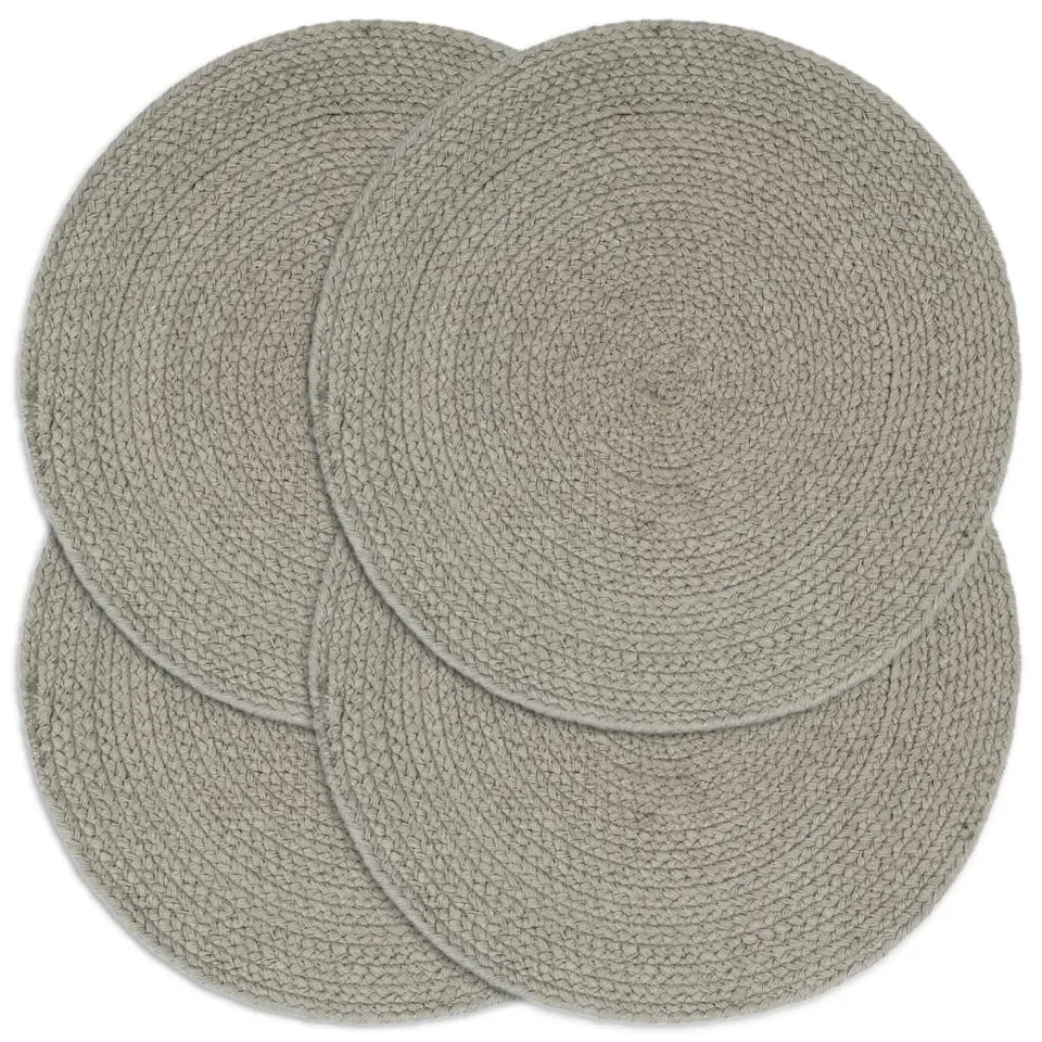 vidaXL - Placemat - Grijs - Katoen - 4 stuks