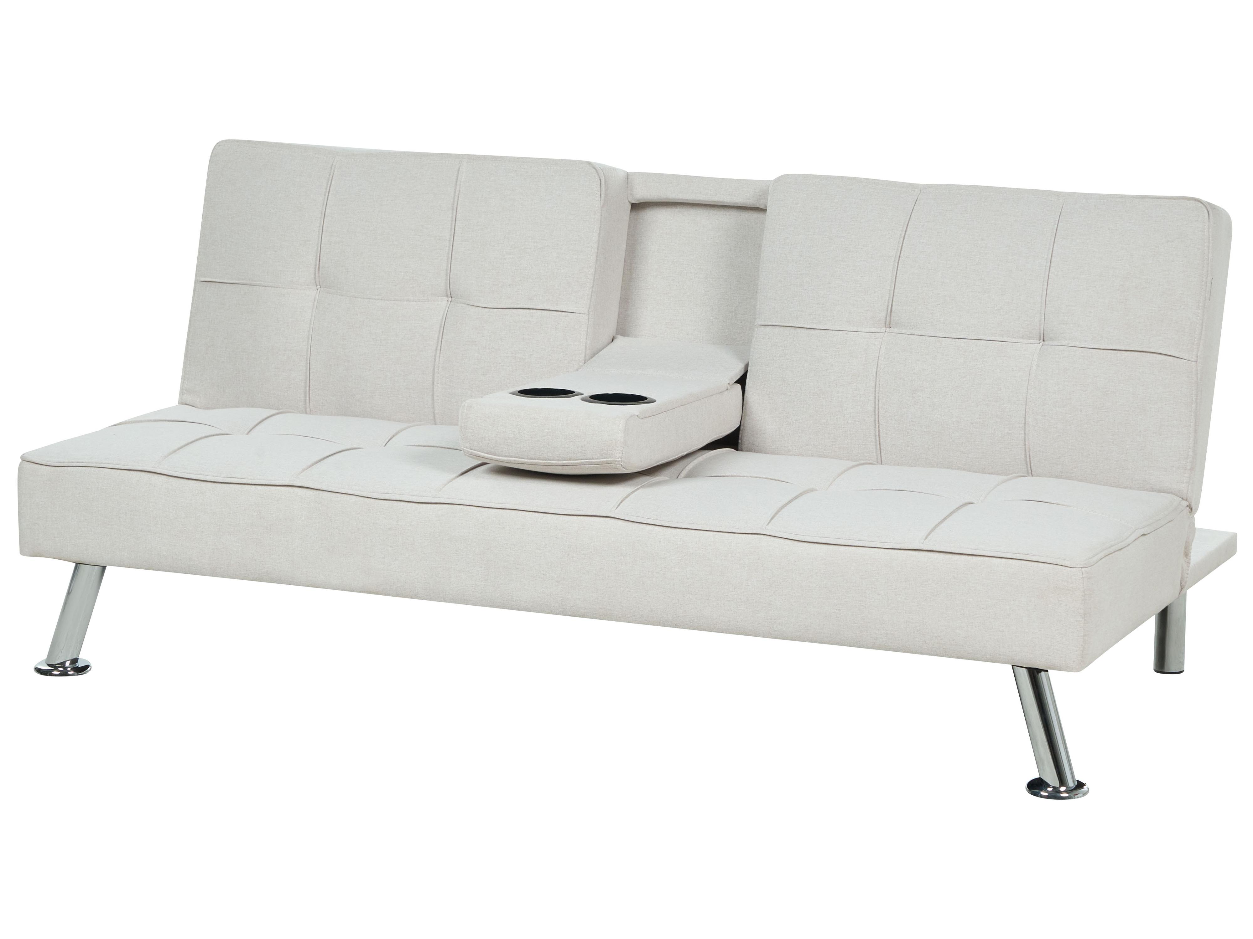 Slaapbank 3-zits ROXEN Stof Lichtbeige
