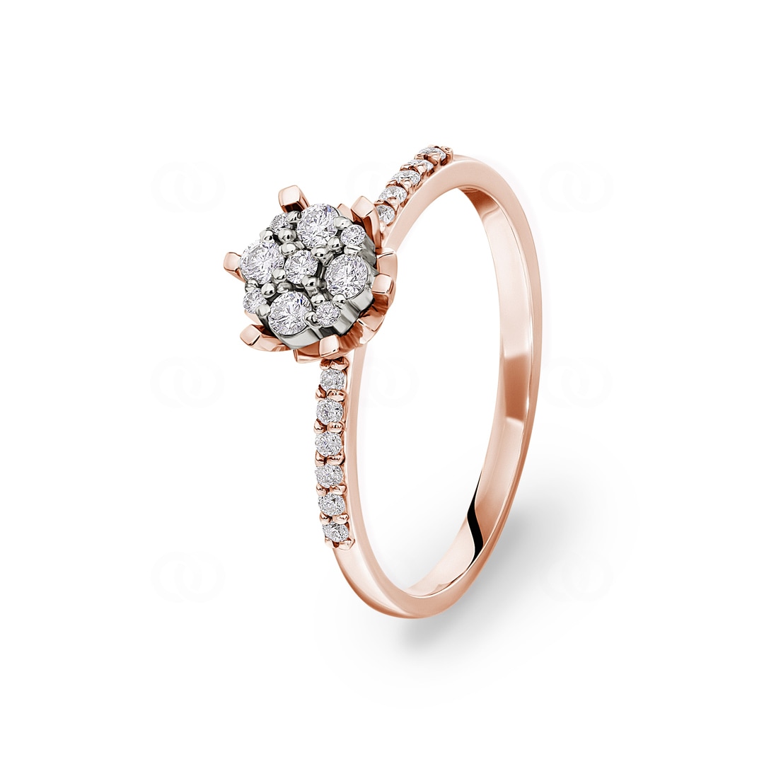 0.26 Karat Diamantring 750/18 K Roségold