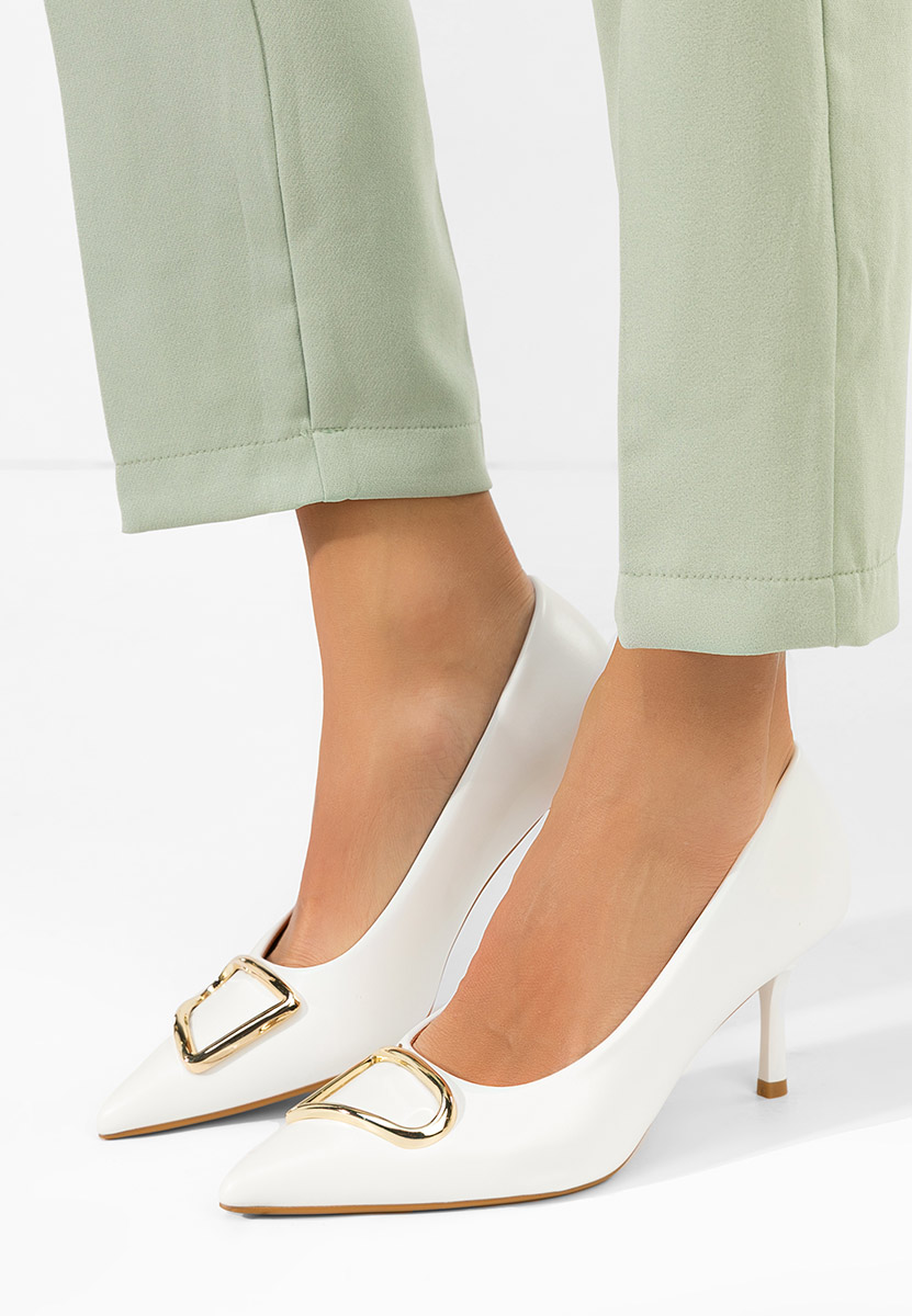 Chaussures à talon fin blancs Cecinia