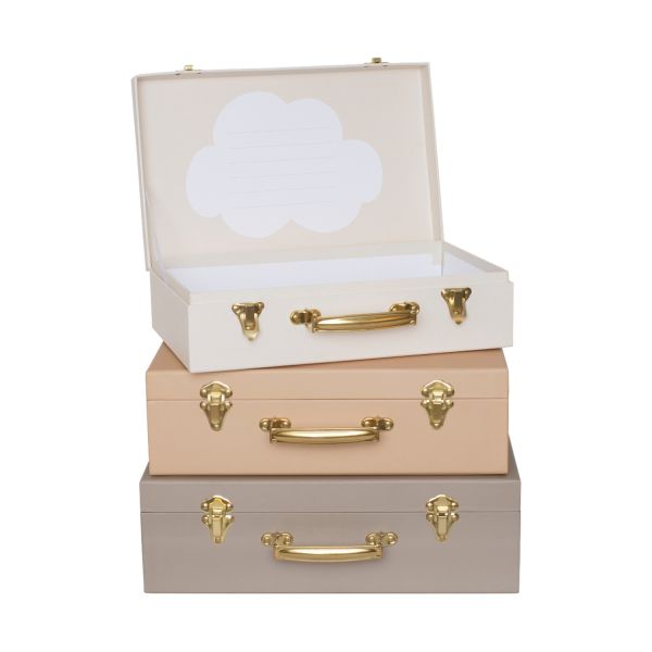 Jabadabado - Opbergkoffer - Beige - 3 Stuks