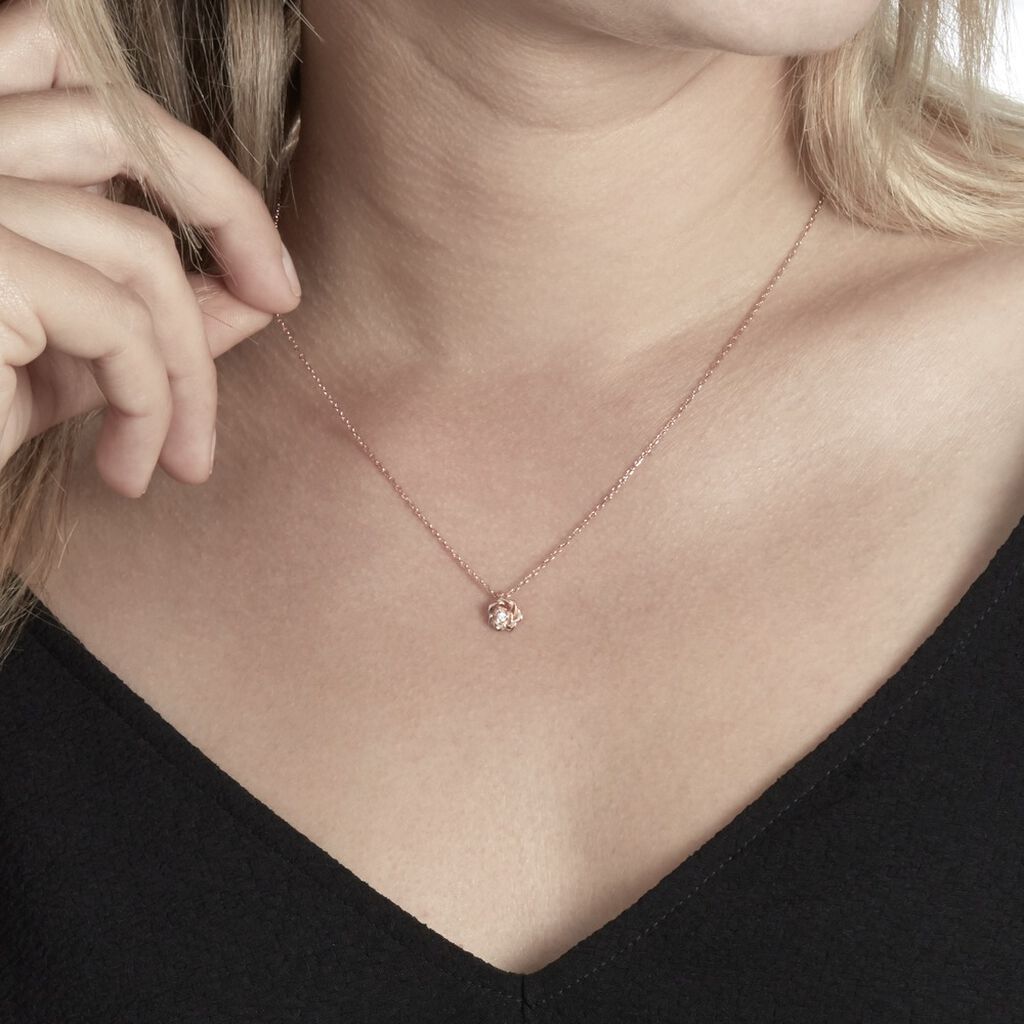 Collier Jannea Argent Rose Oxyde De Zirconium