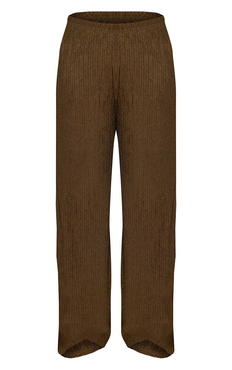 Kaki Pantalon Large Texturé Ensemble Coordonné