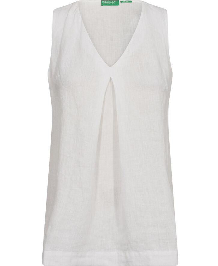 United Colors of Benetton BLOUSE - 100% hør Hvid