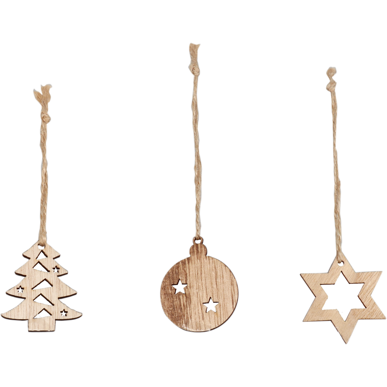 Hanger, hout, 4x5cm, Kerstbal, naturel