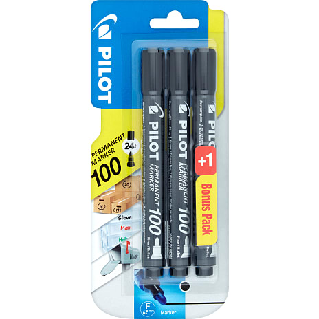 Pilot marker 100 3-pak - sort