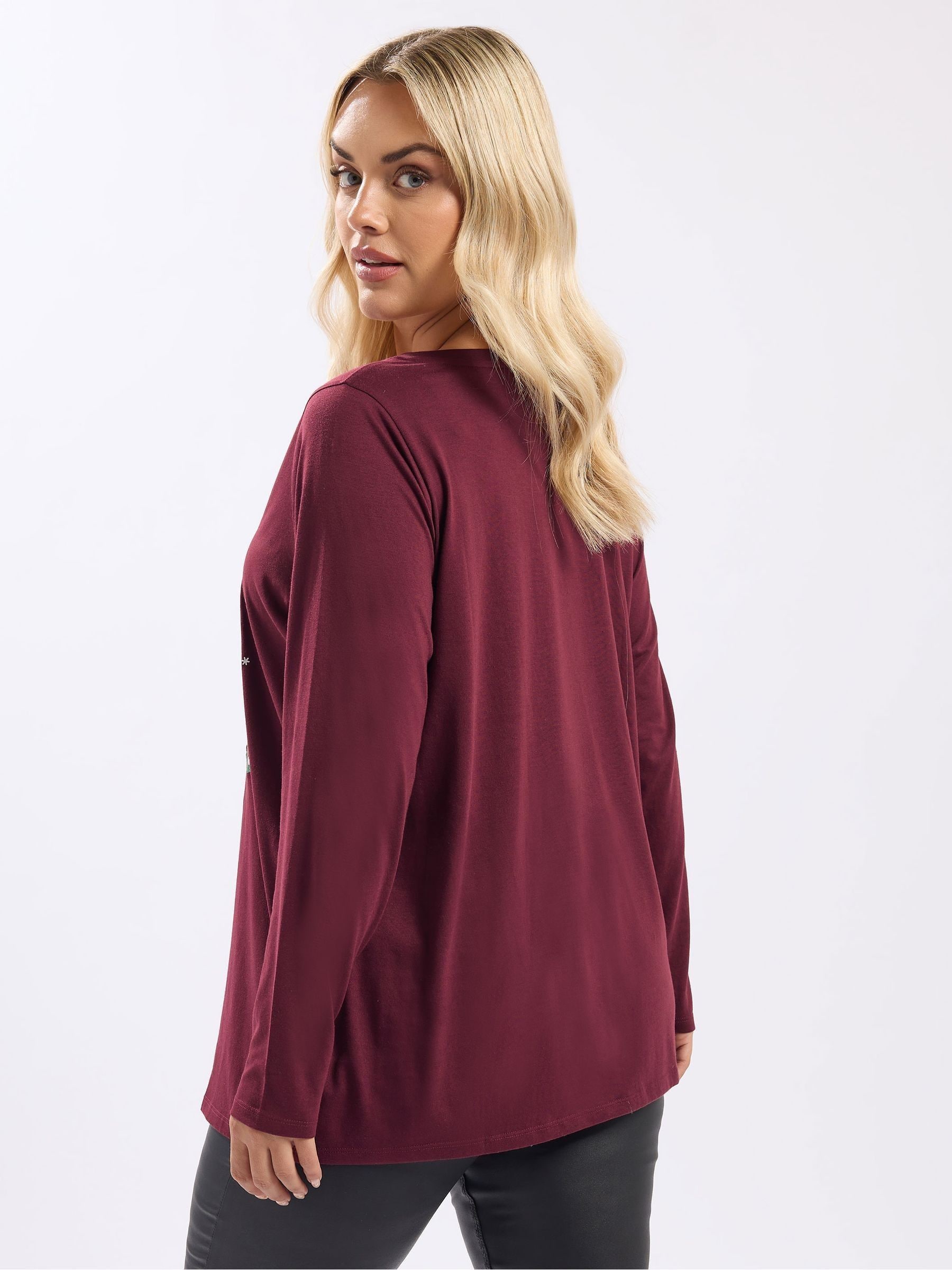Yours Curve Novelty T-shirt met lange mouwen