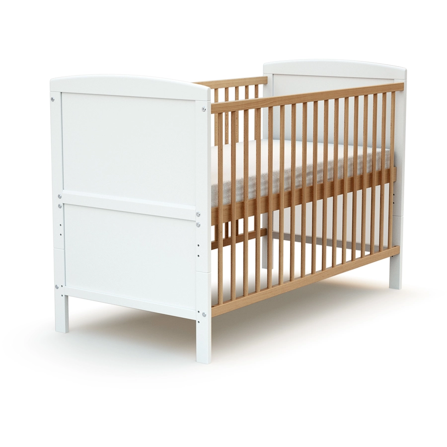 AT4 Babybett ESSENTIAL Buche weiß mit Buche 60 x 120 cm