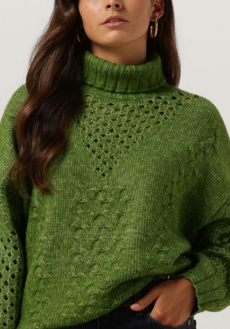 SIMPLE groene simple coltrui knit-ac-pl-23-1