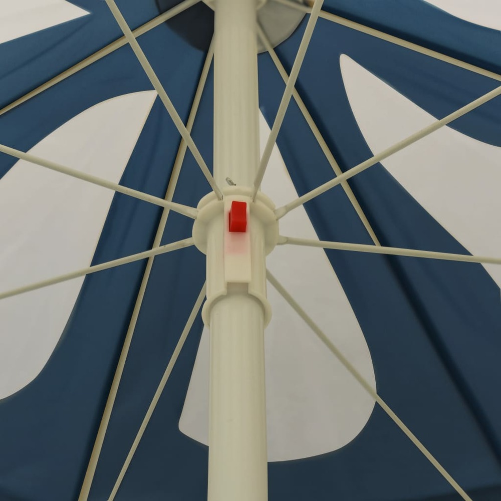 Parasol d'extérieur avec mât en acier 180 cm bleu