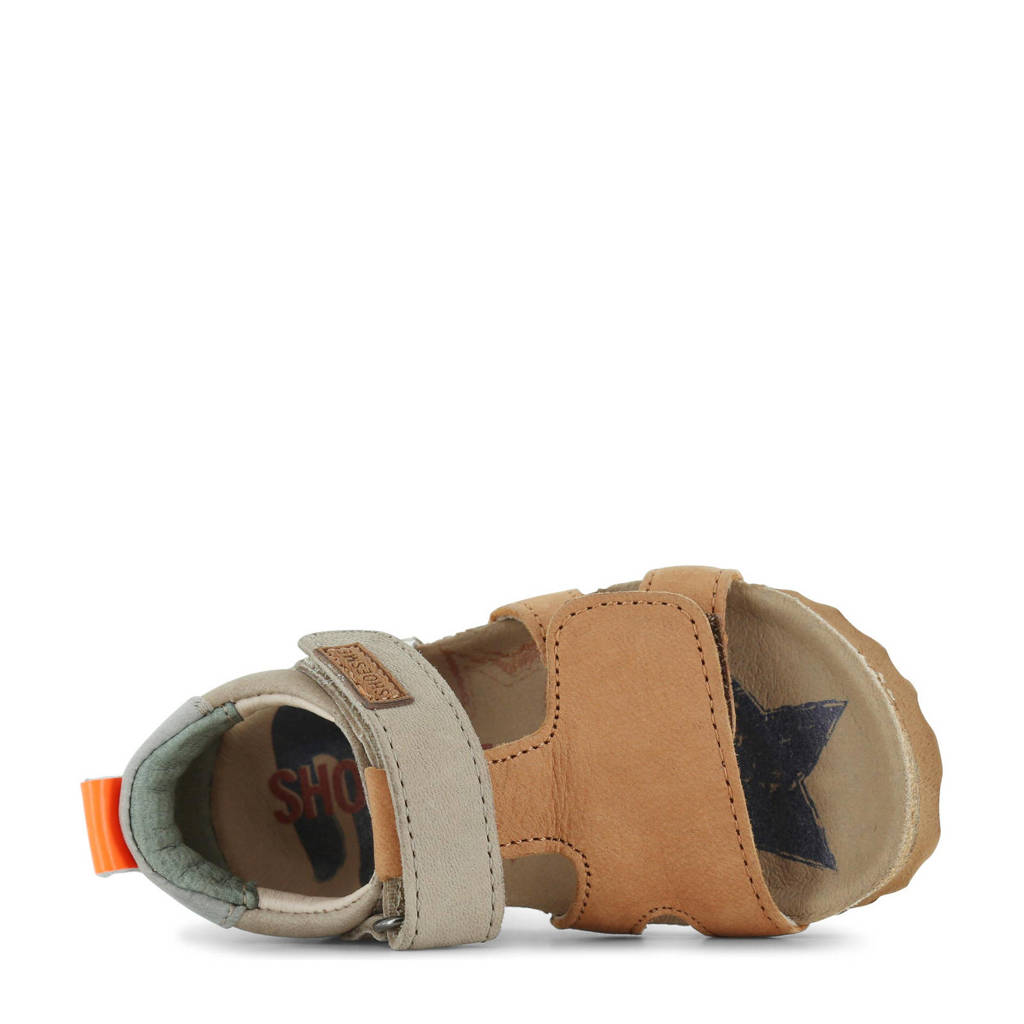 Shoesme leren sandalen grijs/cognac