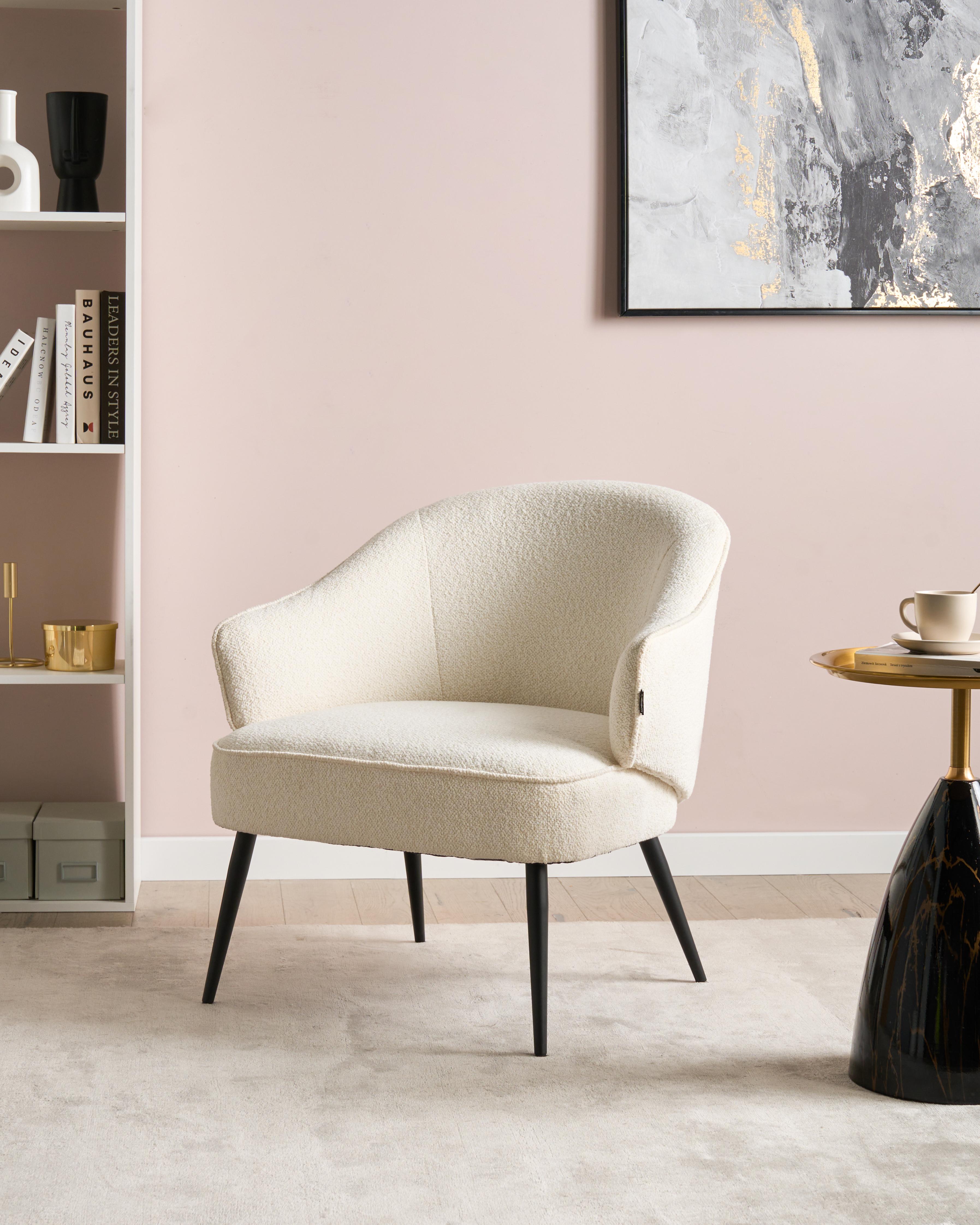 Fauteuil KAYLA Bouclé Gebroken wit