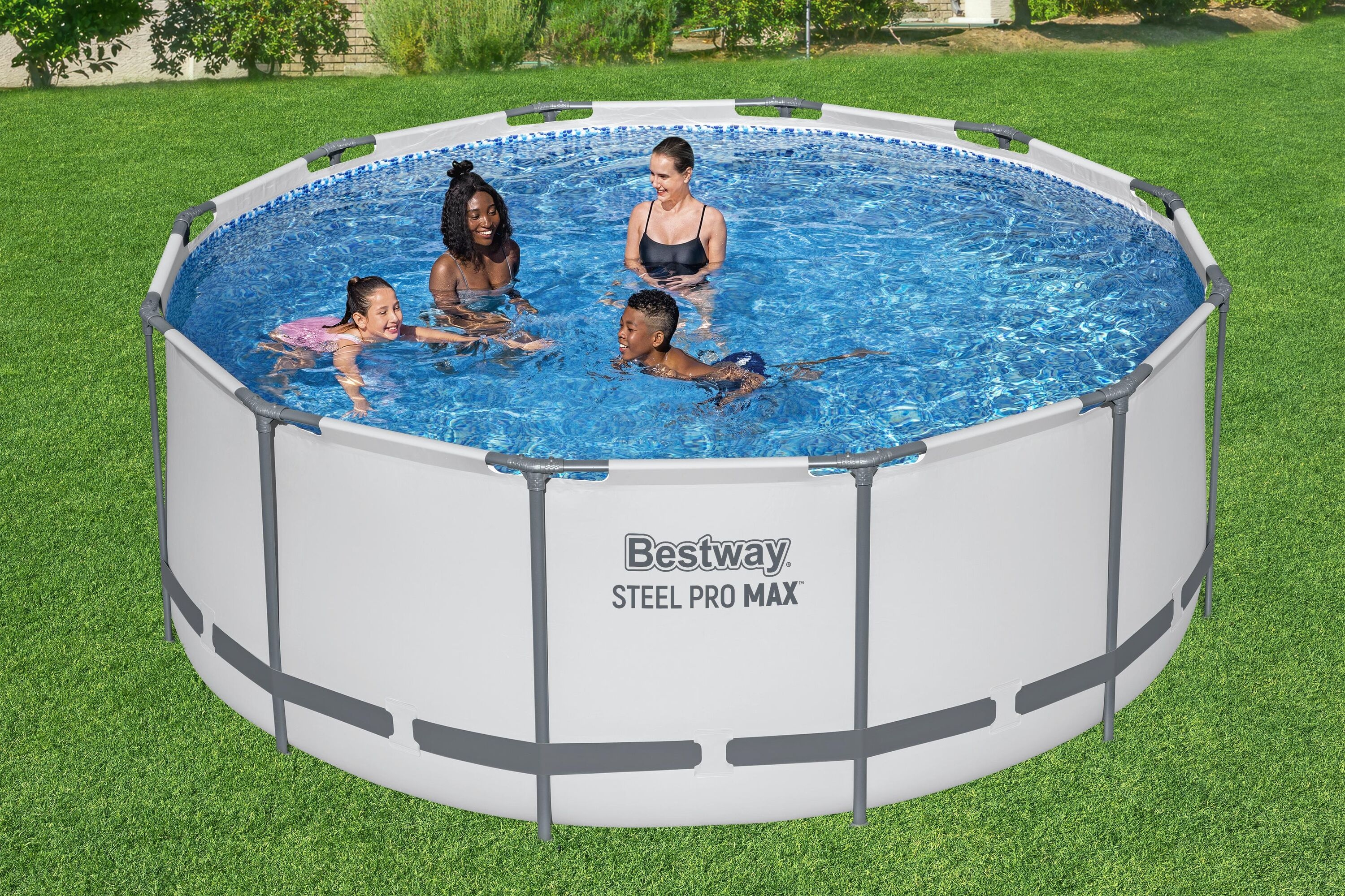 Bestway Pool Komplett-Set hellgrau 366 x 122 cm