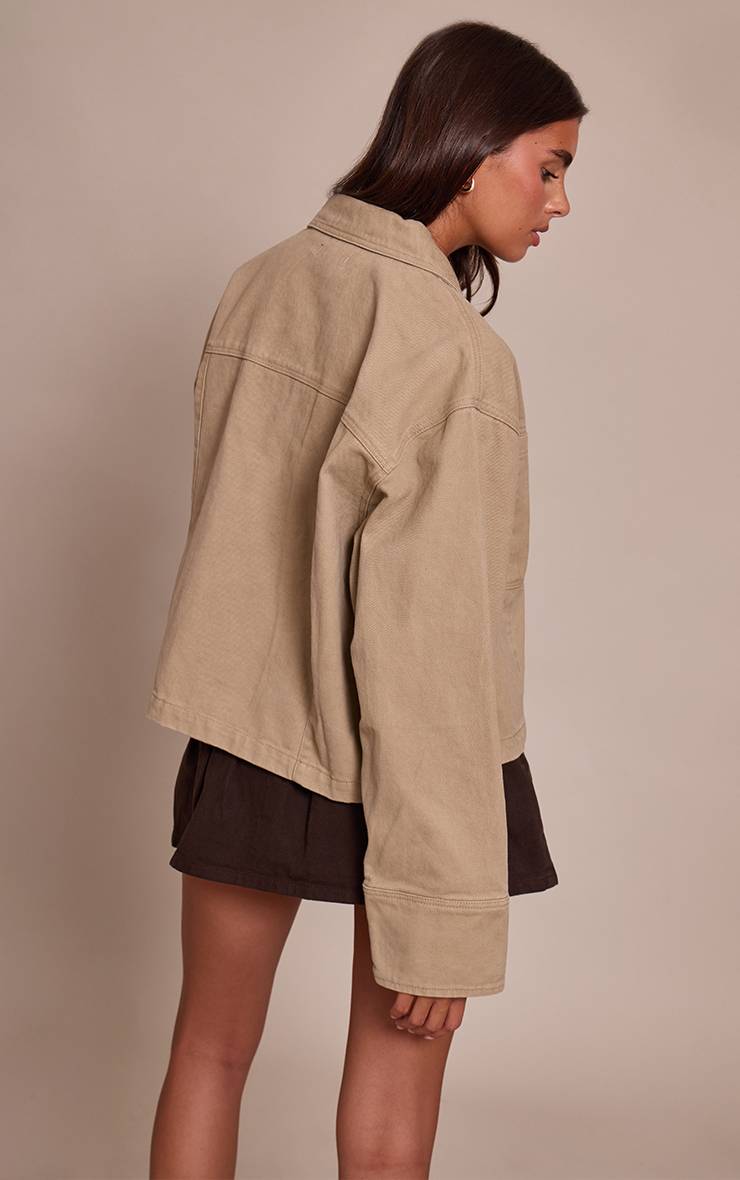 Gris Pierre Veste En Jean À Fermeture Éclair