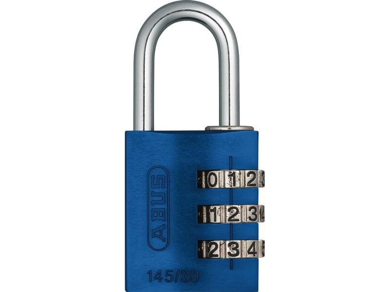 Abus Zahlenschloss 145/30 Lock-Tag Blau Aluminium Vorhangschloss mit einstellbarem Zahlencode