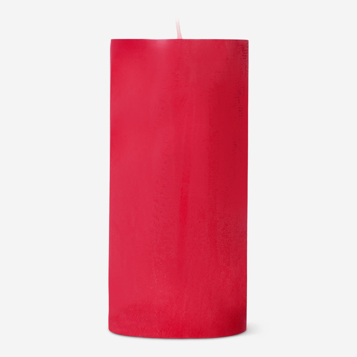 Rustikt rødt bloklys - 12 cm
