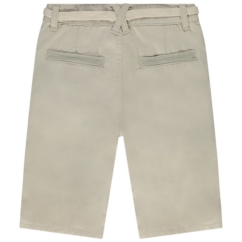 Bermuda ceinturé en twill pour garçon - Gris chiné