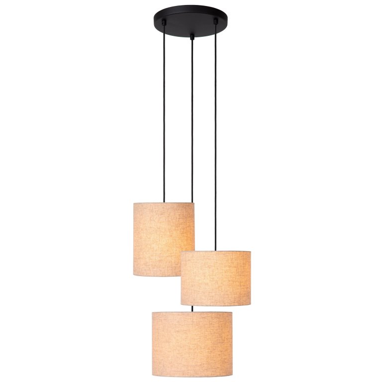 Lucide Maya cluster 3 hanglamp rond beige
