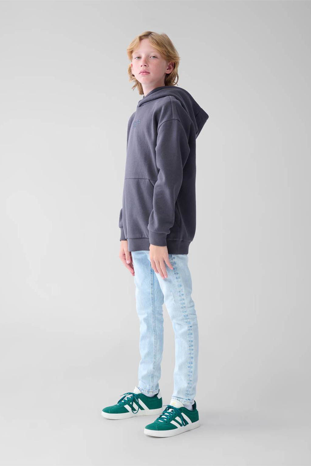 Shoeby hoodie met backprint donkergrijs