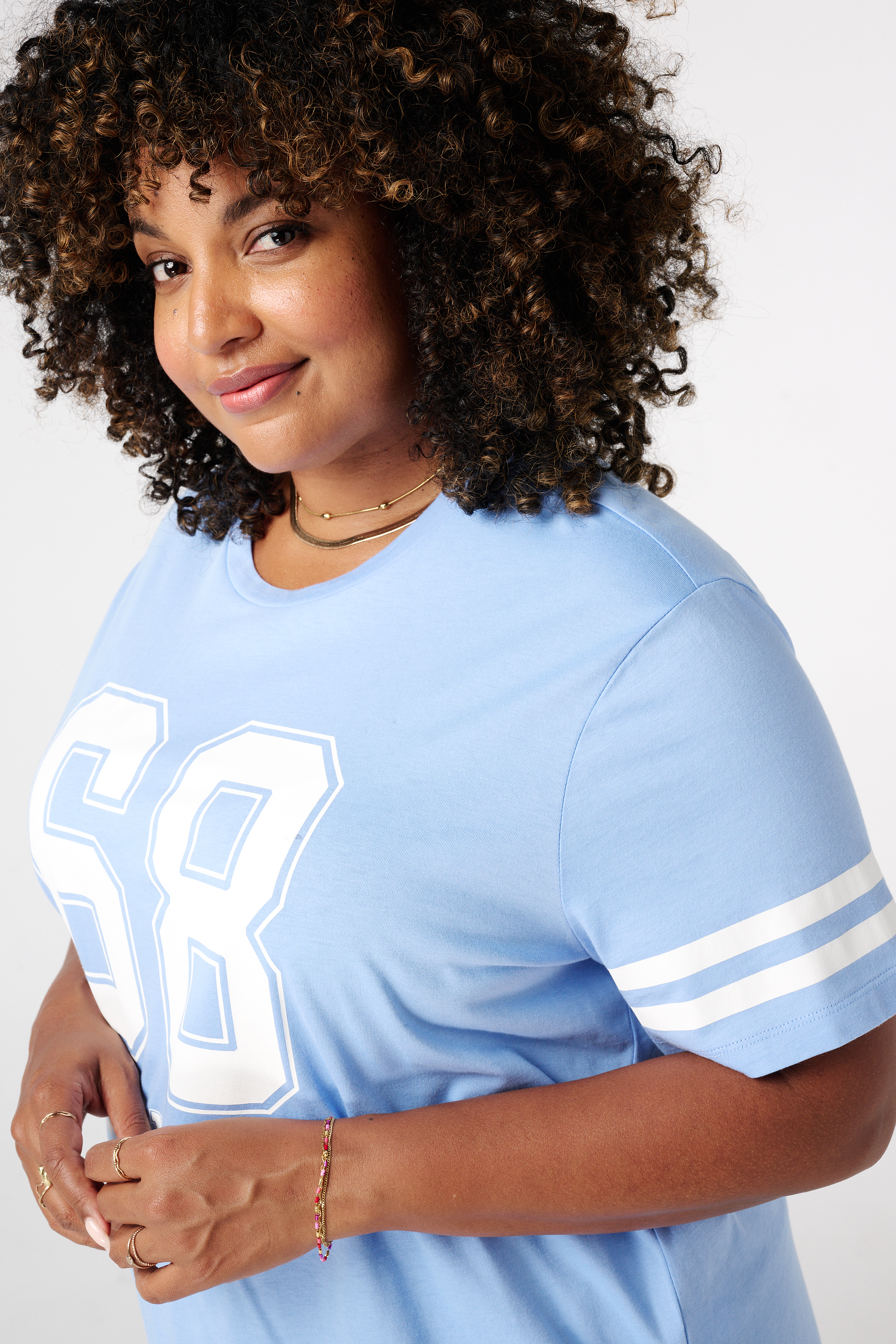 T-shirt met tekst Licht blauw