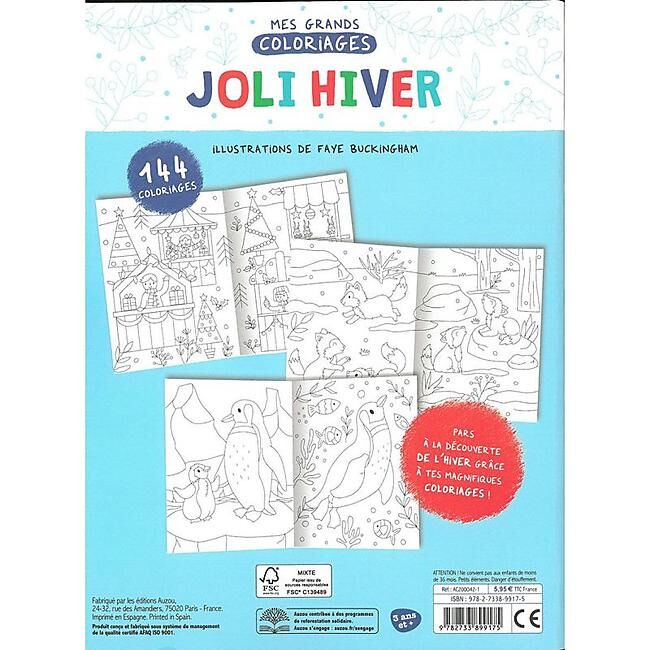 CARTOTHEQUE - MES GRANDS COLORIAGES JOLI HIVER
