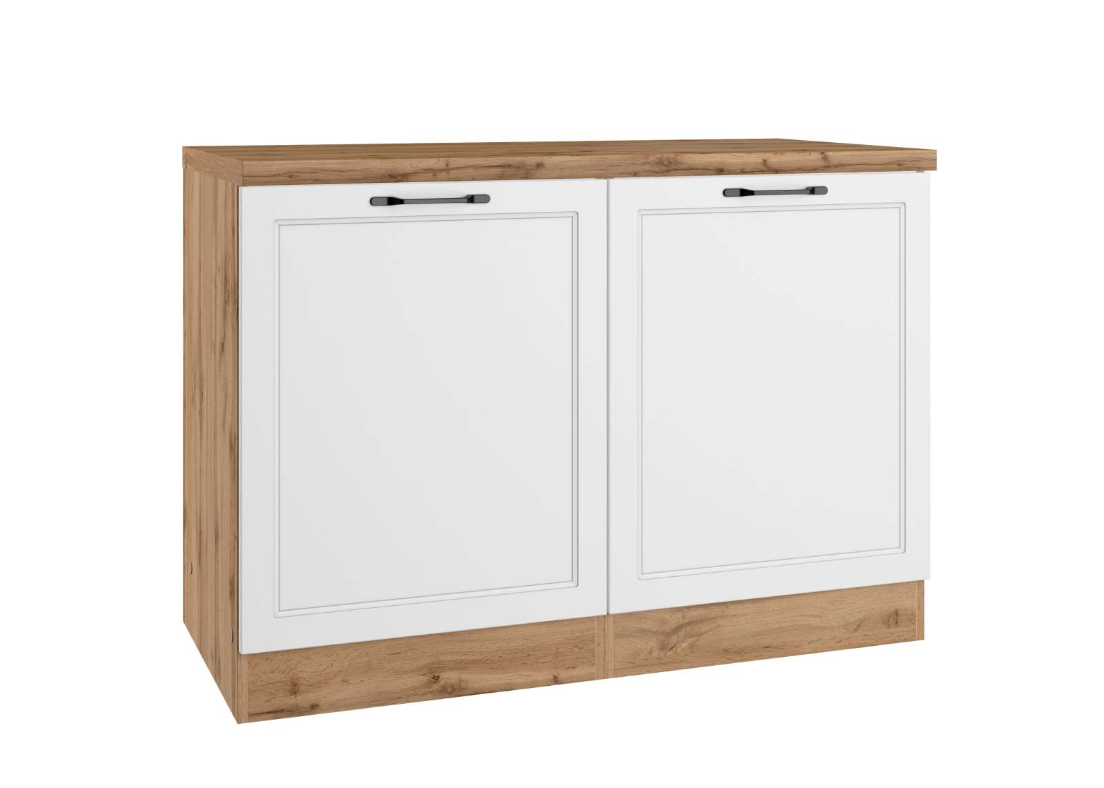 Spülenschrank MERAN - weiß - Wotaneiche - 120 cm