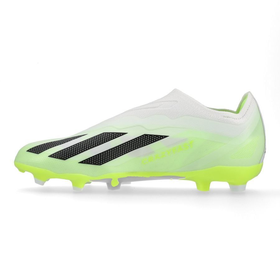 adidas X Crazyfast .1 Laceless FG Crazyrush - Blanc/Noir/Lucid Lemon Enfant