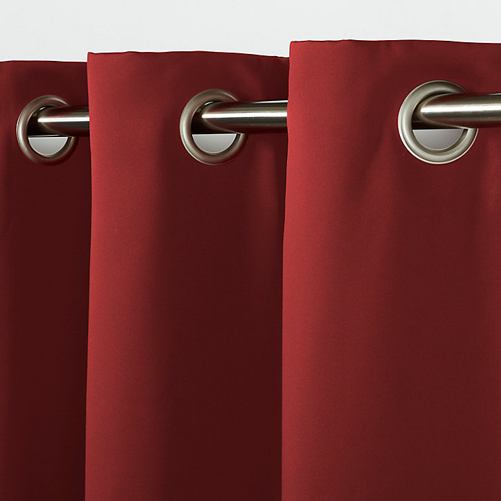 Rideau occultant GoodHome Vestris rouge l.140 x H.260 cm