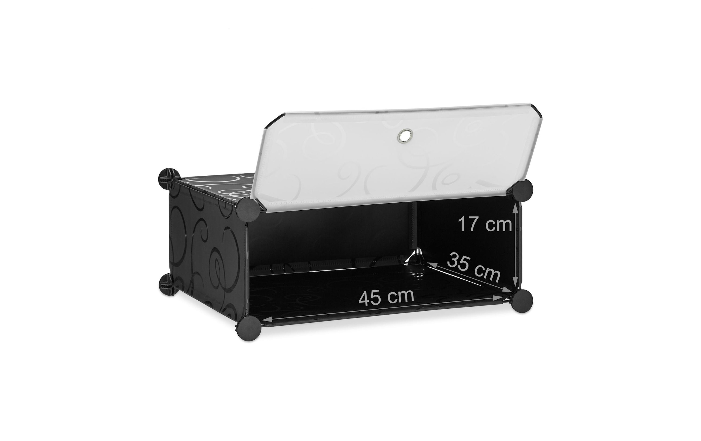 relaxdays Schuhregal »mit 10 Ebenen 176 x 49 cm, Schwarz/Transparent«